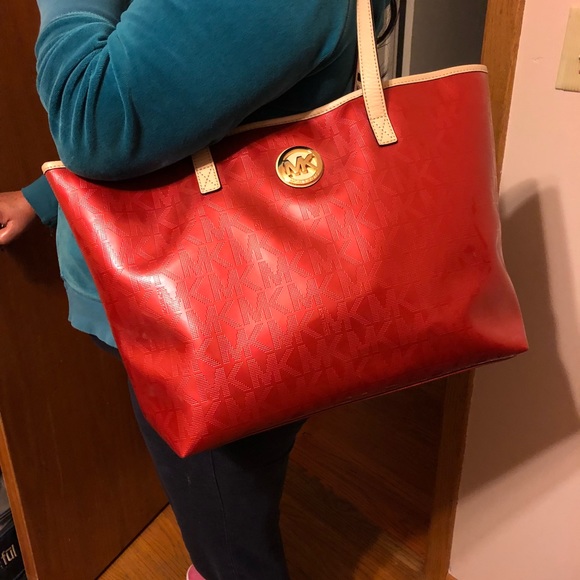 Red Michael Kors Tote - Picture 2 of 8
